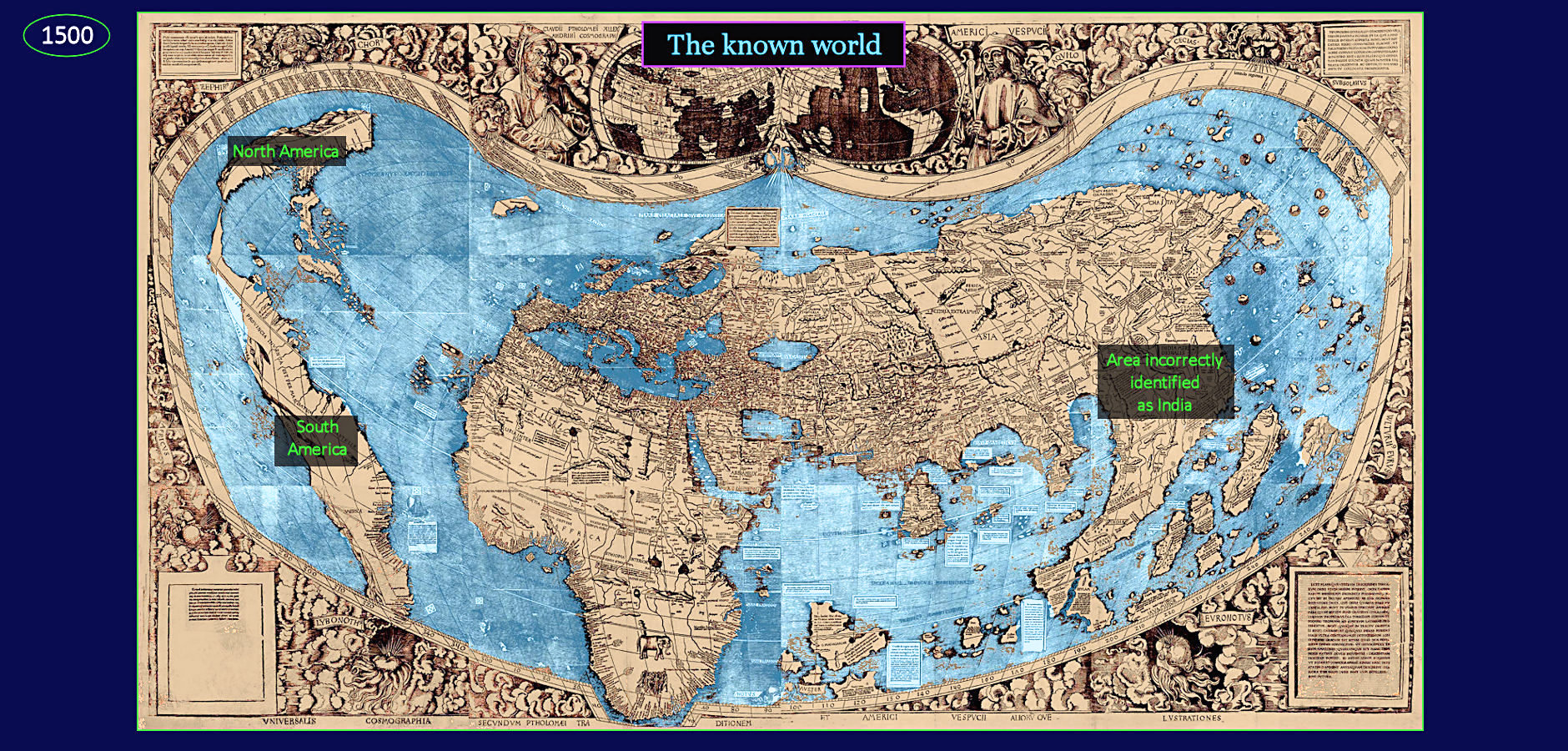 Medieval world map, 1500